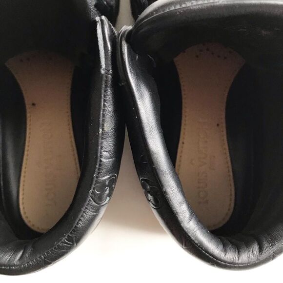 Louis Vuitton Black Patent Calfskin Embossed Monogram Tower Sneakers EUC 7(8 US) - Picture 7 of 10